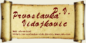 Prvoslavka Vidojković vizit kartica